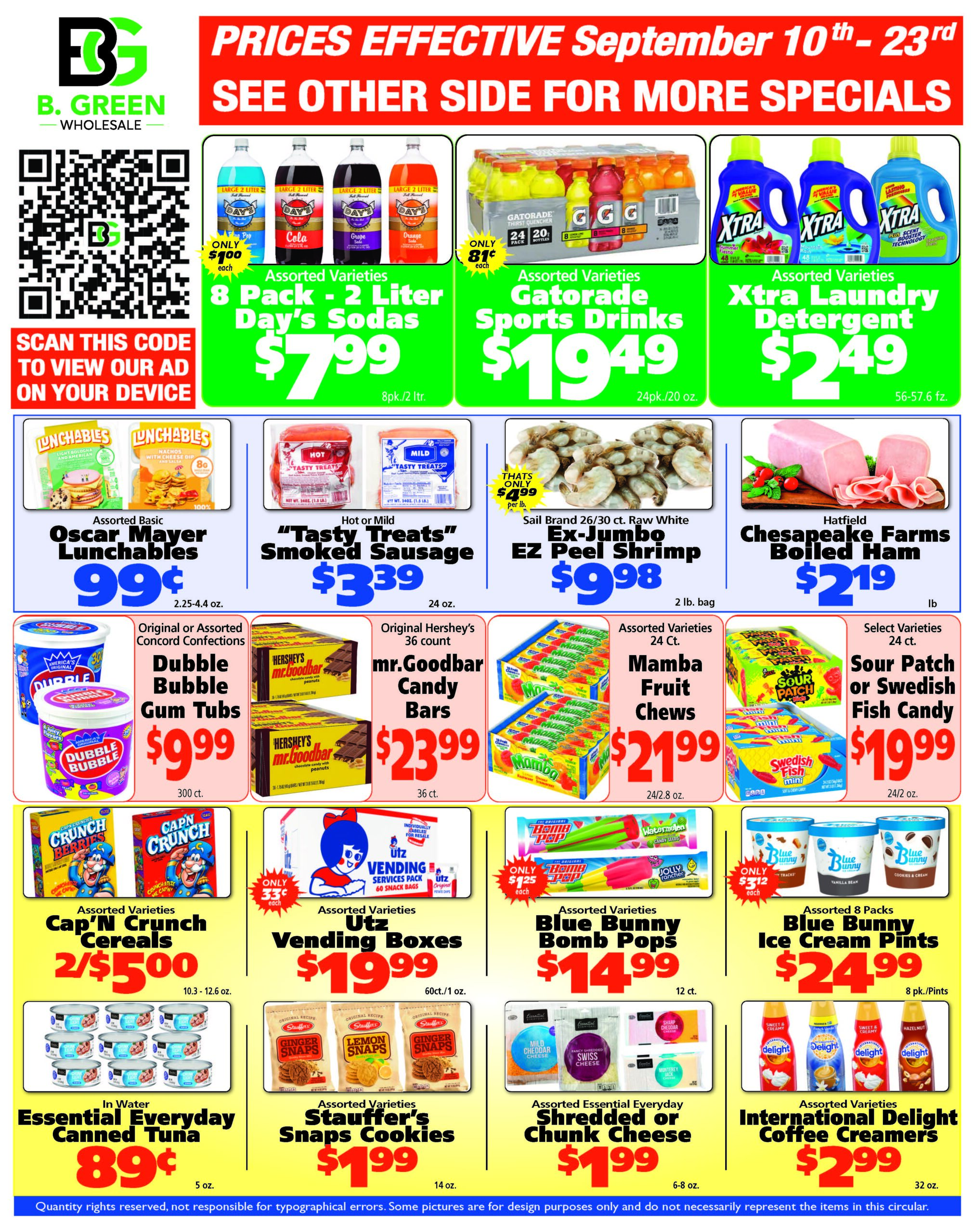 B Green Weekly Specials
