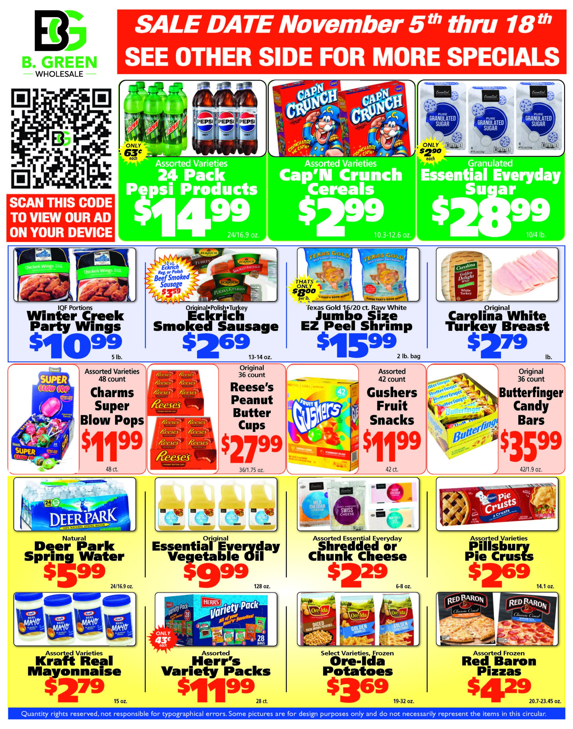 B Green Weekly Specials