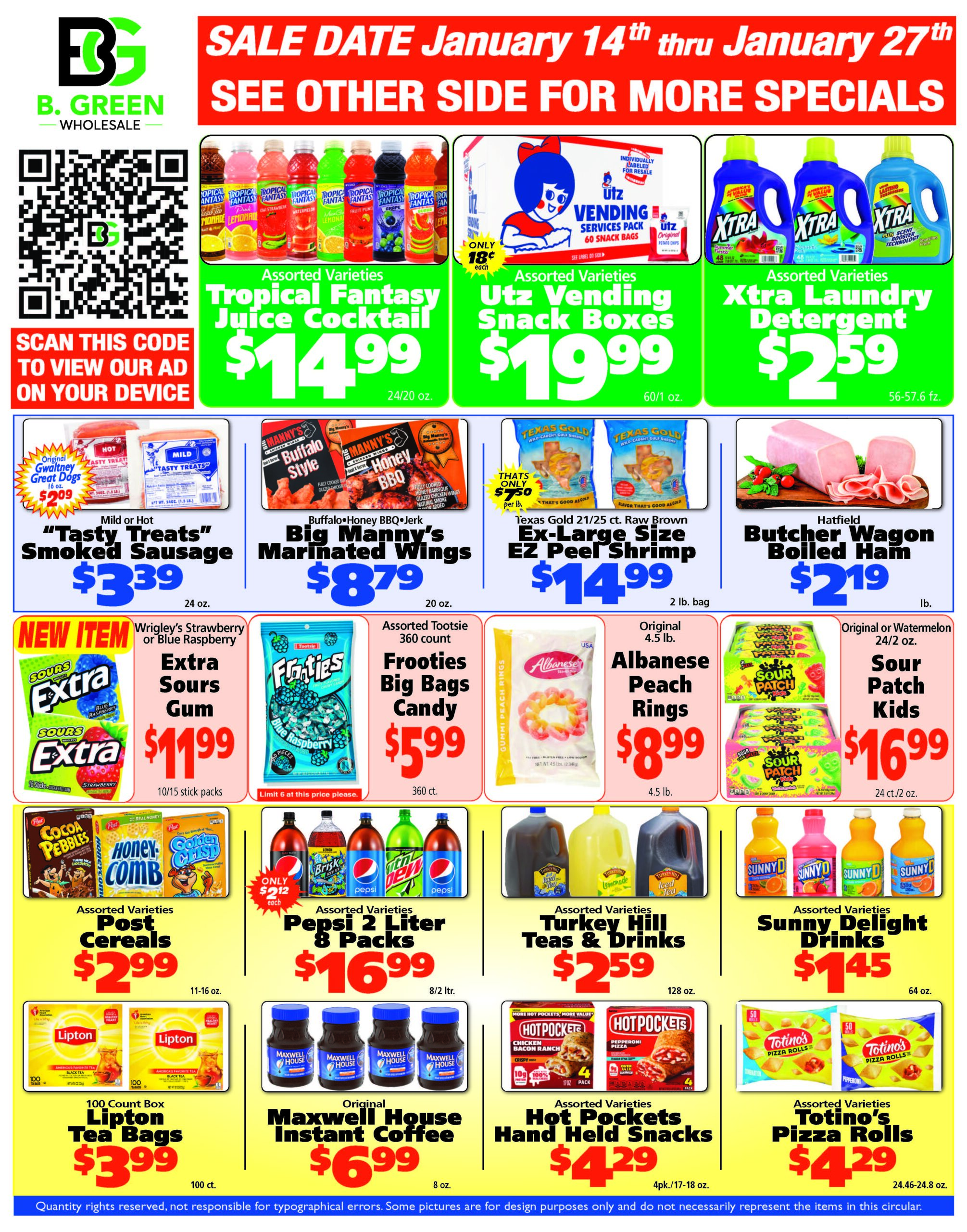 B Green Weekly Specials