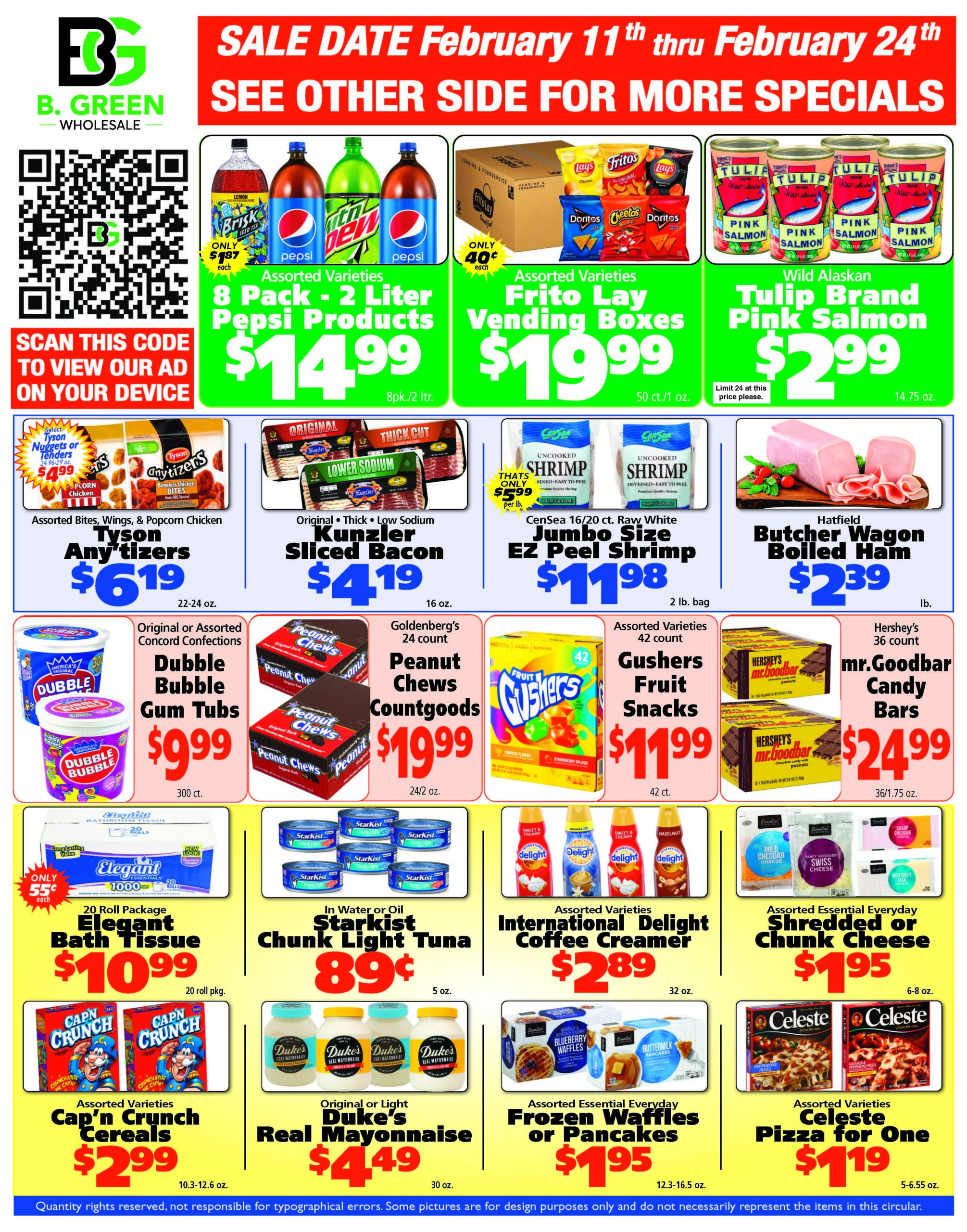 B Green Weekly Specials