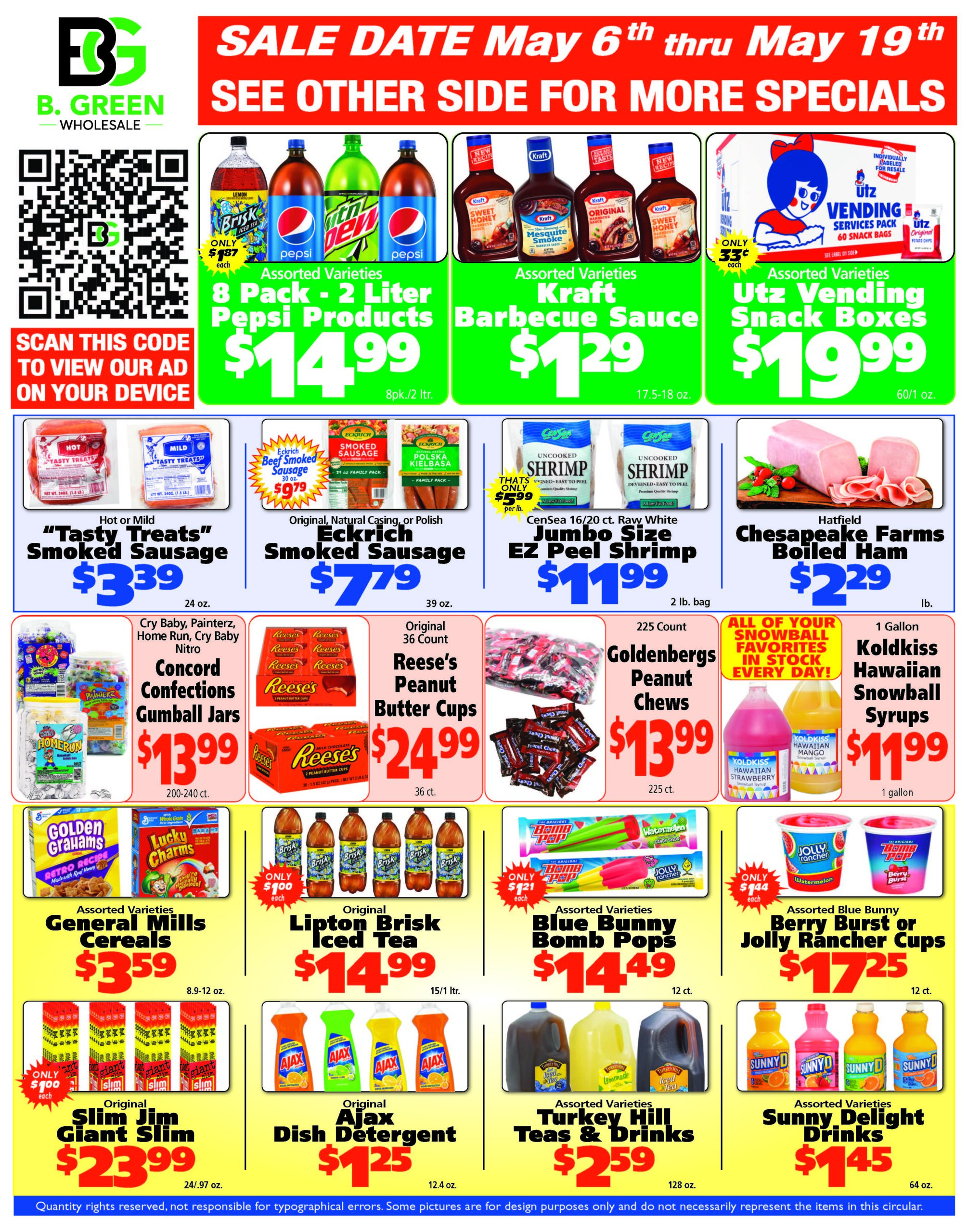B Green Weekly Specials