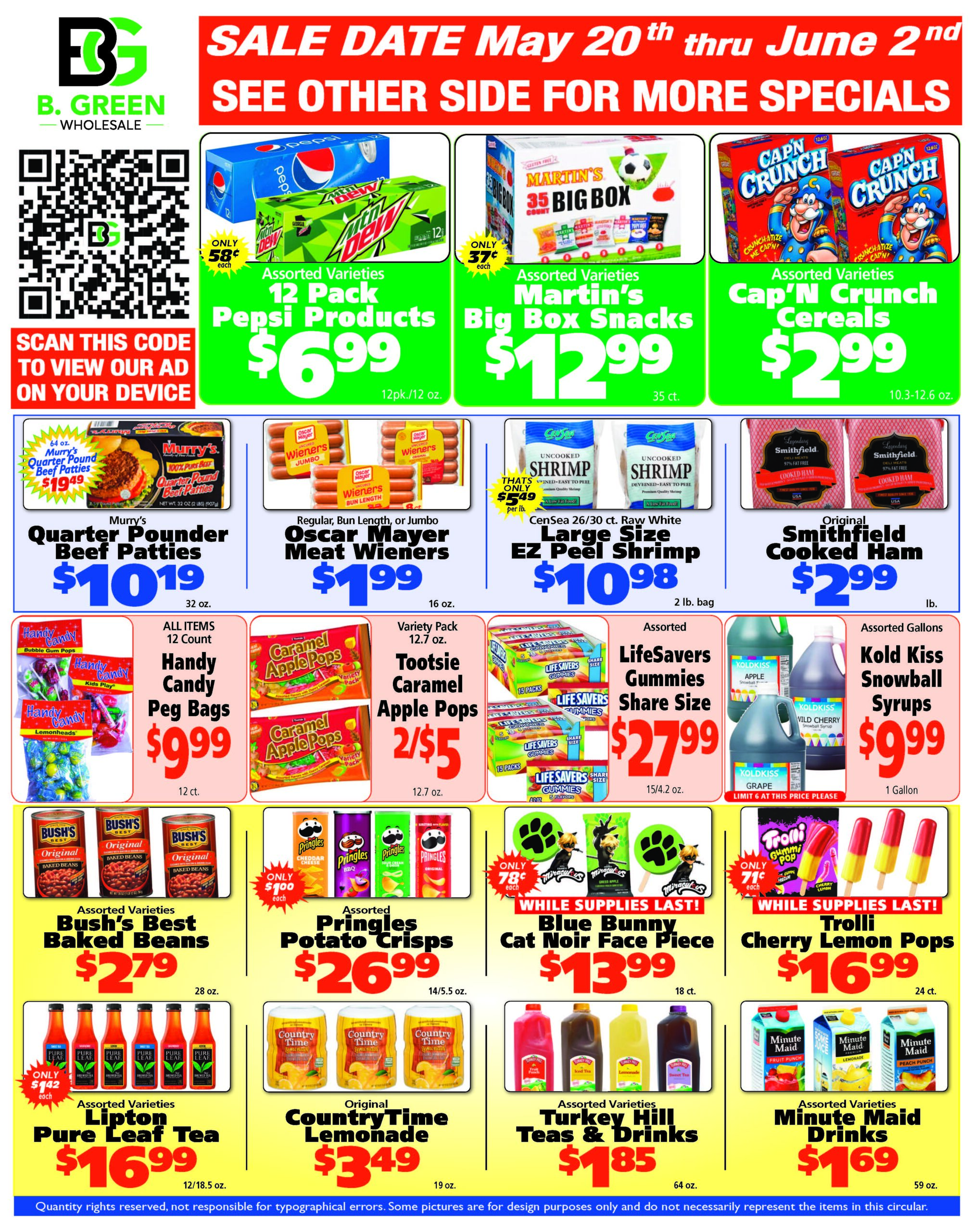 B Green Weekly Specials
