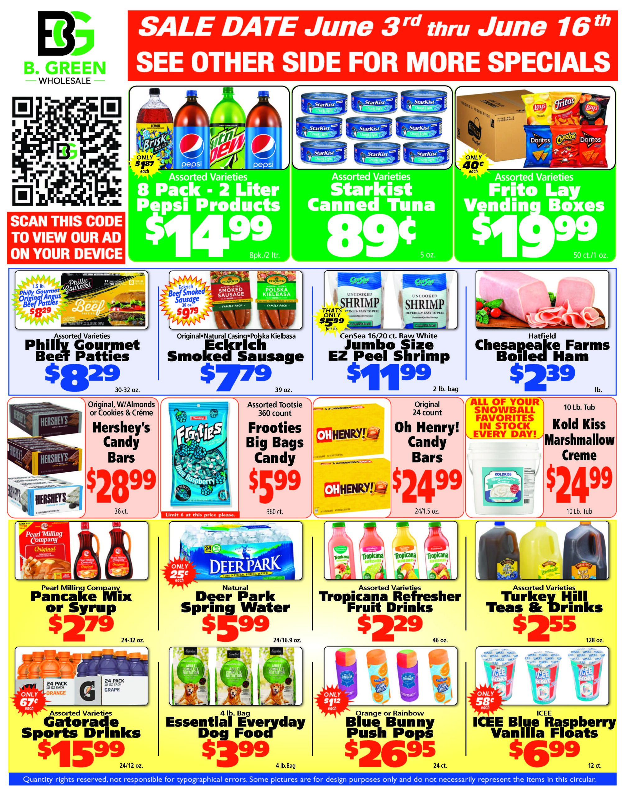 B Green Weekly Specials