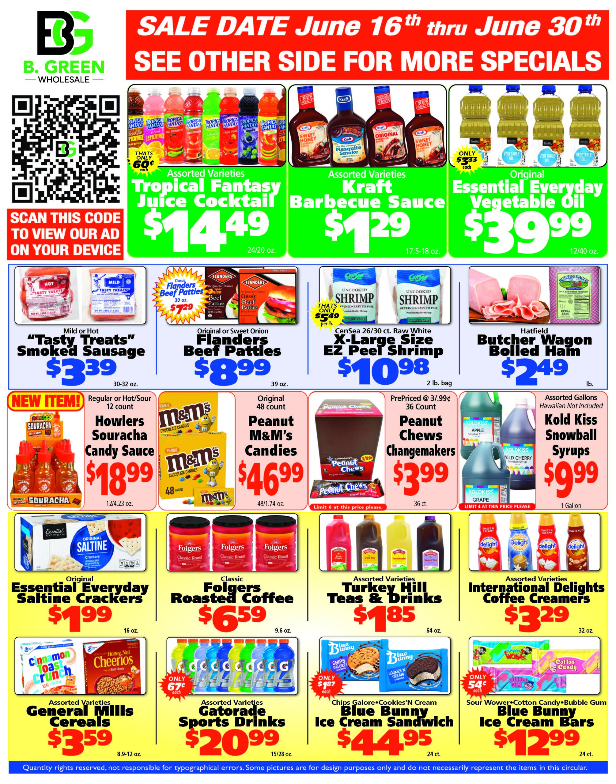 B Green Weekly Specials