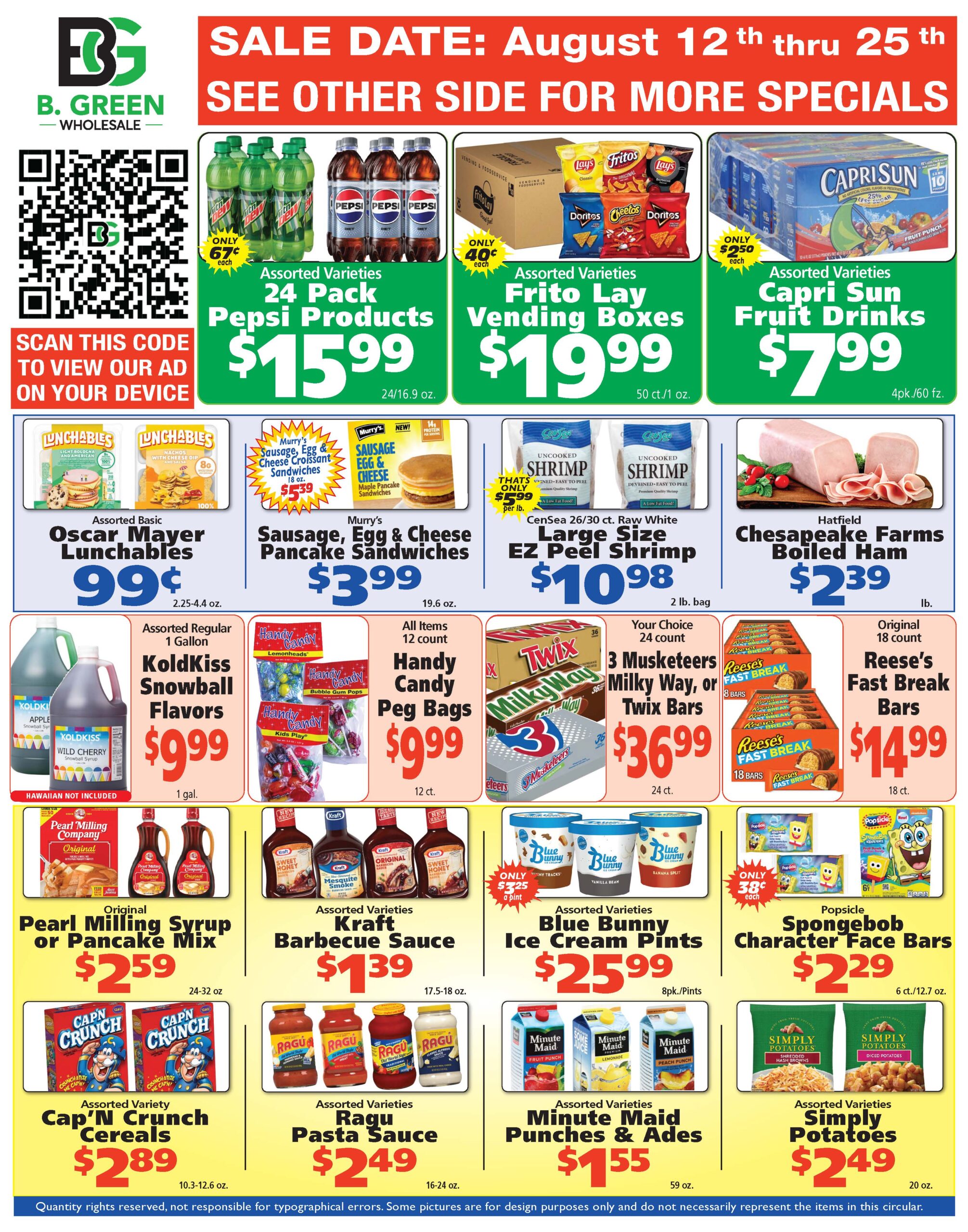 B Green Weekly Specials